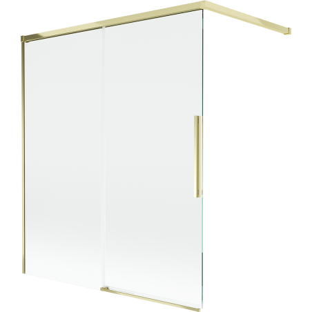 Mexen Rox parawan nawannowy 2-skrzydłowy rozsuwany 140 x 150 cm, transparent, złoty - 8C9-140-003-50-00