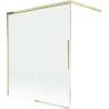 Mexen Rox parawan nawannowy 2-skrzydłowy rozsuwany 140 x 150 cm, transparent, złoty - 8C9-140-003-50-00