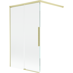 Mexen Rox kaheosaline liugklaasist vannitoa paravann 100 x 150 cm, läbipaistev, harjatud kuld - 8C9-100-003-55-00