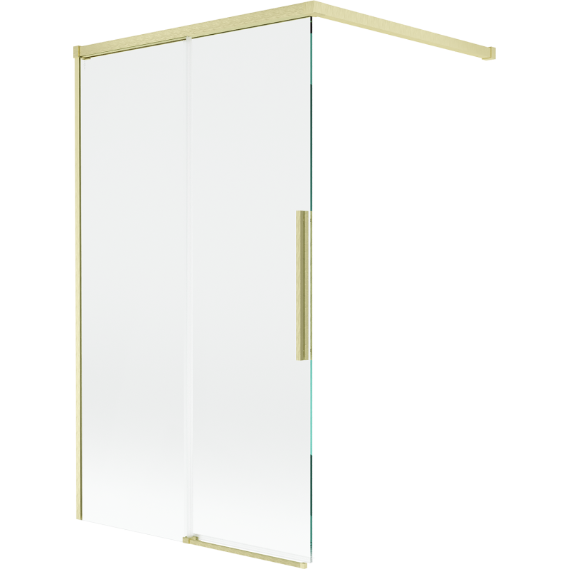 Mexen Rox 2-panel sliding bath screen 100 x 150 cm, transparent, brushed gold - 8C9-100-003-55-00