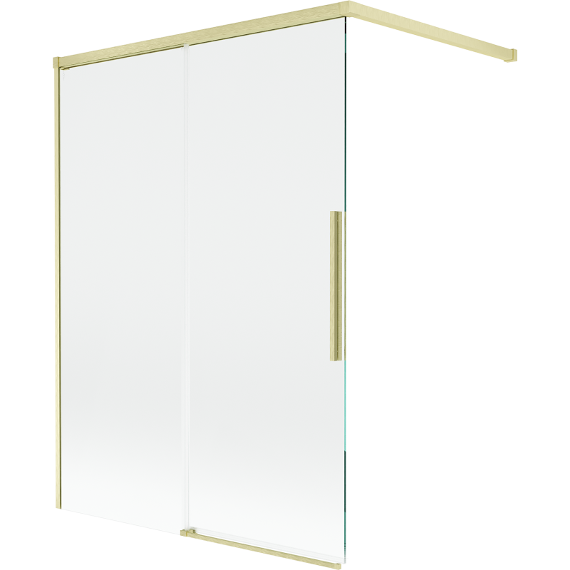 Mexen Rox Duschabtrennung 2-flügelig verschiebbar 120 x 150 cm, transparent, gold gebürstet - 8C9-120-003-55-00