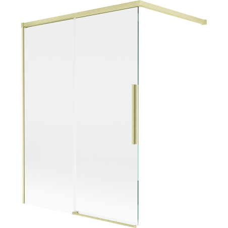 Mexen Rox Duschabtrennung 2-flügelig verschiebbar 120 x 150 cm, transparent, gold gebürstet - 8C9-120-003-55-00