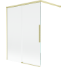 Mexen Rox Duschabtrennung 2-flügelig verschiebbar 120 x 150 cm, transparent, gold gebürstet - 8C9-120-003-55-00