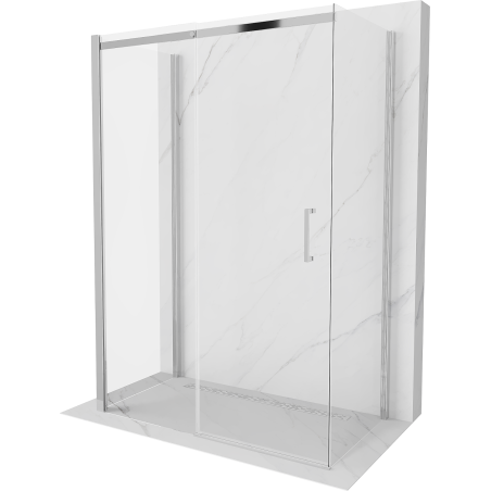 Mexen Omega-3S 3-sided shower enclosure, sliding 140 x 80 cm, transparent, chrome - 825-140-080-01-00-3S
