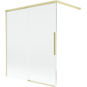 Mexen Rox Duschwand 2-flügelig verschiebbar 140 x 150 cm, transparent, gebürstet gold - 8C9-140-003-55-00