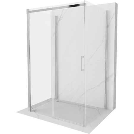 Mexen Omega-3S 3-küljeline dušikabiin, lükand, 140 x 90 cm, läbipaistev, kroom - 825-140-090-01-00-3S