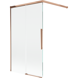 Mexen Rox parete doccia scorrevole a 2 ante 100 x 150 cm, trasparente, oro rosa - 8C9-100-003-60-00