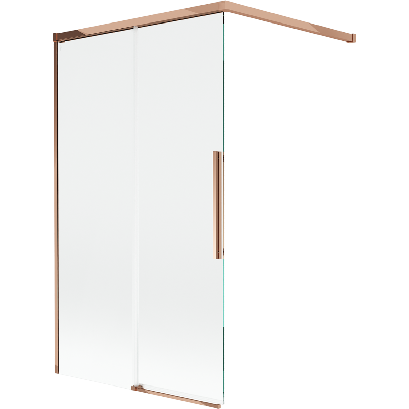 Mexen Rox painel de banheira 2-portas deslizantes 100 x 150 cm, transparente, ouro rosa - 8C9-100-003-60-00