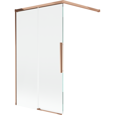 Mexen Rox Duschabtrennung 2-flügelig verschiebbar 100 x 150 cm, transparent, Roségold - 8C9-100-003-60-00