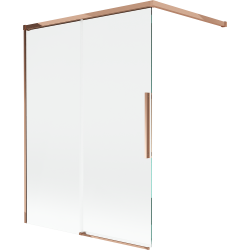 Mexen Rox klizna pregrada za tuš, klizna s dvostrukim vratima 120 x 150 cm, prozirna, ružičasto zlato - 8C9-120-003-60-00