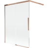 Mexen Rox mampara de bañera corredera de 2 hojas 120 x 150 cm, transparente, oro rosa - 8C9-120-003-60-00