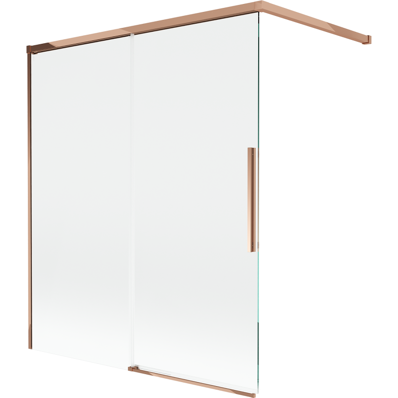 Mexen Rox divisória de duche de 2 painéis deslizantes 140 x 150 cm, transparente, ouro rosa - 8C9-140-003-60-00