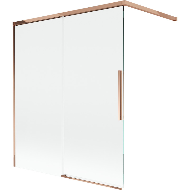 Mexen Rox klizni paravan za kadu klizni s dva krila 140 x 150 cm, proziran, ružičasto zlato - 8C9-140-003-60-00