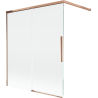 Mexen Rox paraván de ducha de 2 paneles deslizantes 140 x 150 cm, transparente, oro rosa - 8C9-140-003-60-00
