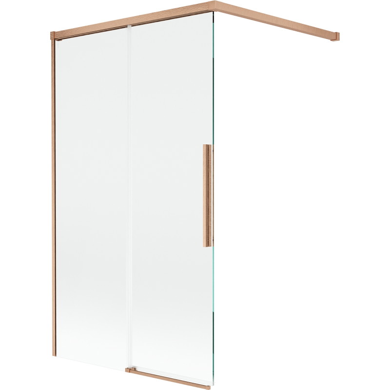 Mexen Rox 2-osaline lükandvõre 100 x 150 cm, läbipaistev, harjatud vask - 8C9-100-003-65-00