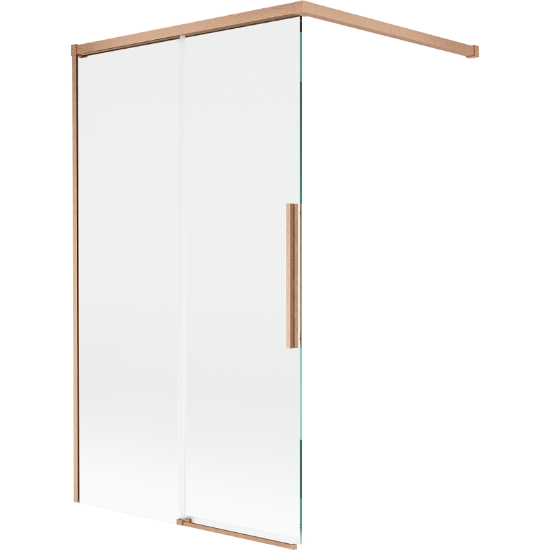 Mexen Rox 2-wing sliding bath screen 100 x 150 cm, transparent, brushed copper - 8C9-100-003-65-00