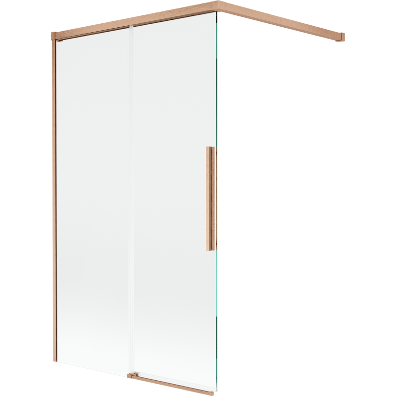 Mexen Rox Badewannenabtrennung 2-flügelig verschiebbar 100 x 150 cm, transparent, gebürstetes Kupfer - 8C9-100-003-65-00