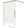 Mexen Rox Badewannenabtrennung 2-flügelig verschiebbar 100 x 150 cm, transparent, gebürstetes Kupfer - 8C9-100-003-65-00