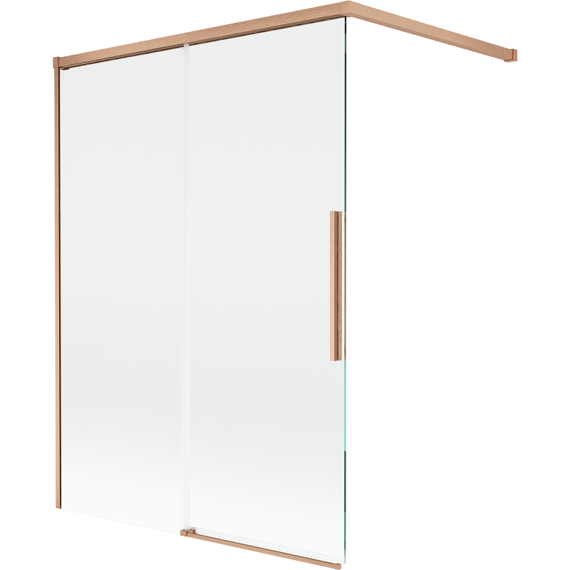 Mexen Rox 2-panel sliding shower screen 120 x 150 cm, transparent, brushed copper - 8C9-120-003-65-00