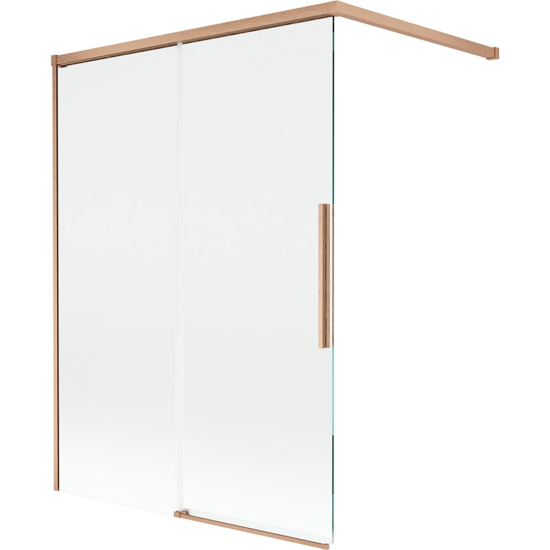 Mexen Rox kahekohaline lükandustega dušisein 120 x 150 cm, läbipaistev, harjatud vask - 8C9-120-003-65-00