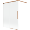 Mexen Rox 2-panel sliding shower screen 120 x 150 cm, transparent, brushed copper - 8C9-120-003-65-00