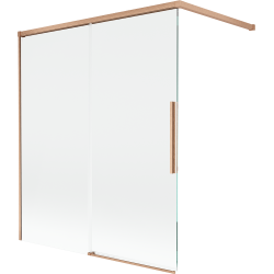 Mexen Rox kahe poolega lükandvannipaneel 140 x 150 cm, läbipaistev, harjatud vask - 8C9-140-003-65-00