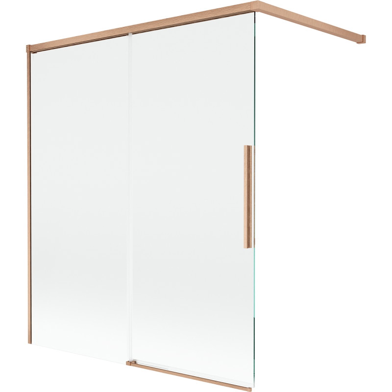 Mexen Rox klizna za kadu s 2 klizna panela 140 x 150 cm, prozirna, brušeni bakar - 8C9-140-003-65-00