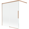 Mexen Rox Wannenabtrennung 2-flügelig verschiebbar 140 x 150 cm, transparent, gebürstetes Kupfer - 8C9-140-003-65-00