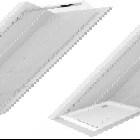 Mexen Omega cabina doccia scorrevole 100 x 100 cm, trasparente, cromo + piatto doccia Flat - 825-100-100-01-00-4010