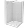 Mexen Omega cabina de ducha corredera 100 x 100 cm, transparente, cromo + plato de ducha Flat - 825-100-100-01-00-4010