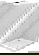 Mexen Omega bīdāmās dušas kabīne 100 x 100 cm, caurspīdīgs, hroms + Flat dušas paliktnis - 825-100-100-01-00-4010