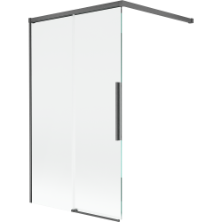 Mexen Rox διπλή συρόμενη παραβάν ντους 100 x 150 cm, διάφανο, βουρτσισμένο γκρι