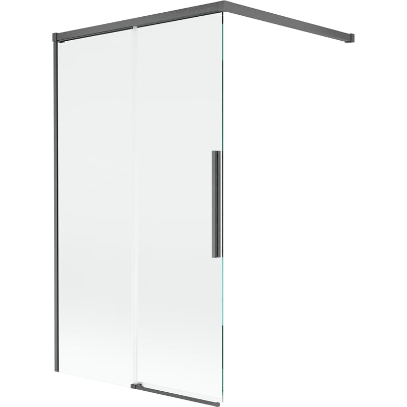 Mexen Rox parawan nawannowy 2-skrzydłowy rozsuwany 100 x 150 cm, transparent, gun gray szczotkowany - 8C9-100-003-66-00