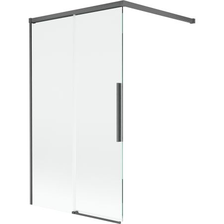Mexen Rox Duschwand 2-flügelig verschiebbar 100 x 150 cm, transparent, gun gray gebürstet - 8C9-100-003-66-00