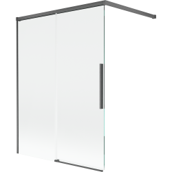 Mexen Rox klizni paravan za kupaonicu s 2 krila, klizni 120 x 150 cm, prozirni, četkana tamno siva - 8C9-100-003-66-00