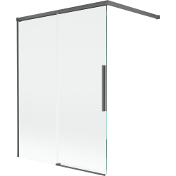 Mexen Rox parawan nawannowy 2-skrzydłowy rozsuwany 120 x 150 cm, transparent, gun gray szczotkowany - 8C9-100-003-66-00