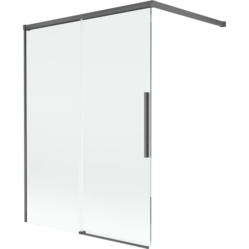 Mexen Rox 2-osaline lükandvannitoa sirm 120 x 150 cm, läbipaistev, harjatud relvahall - 8C9-100-003-66-00 - 8C9-120-003-66-00
