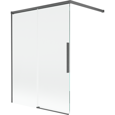 Mexen Rox 2-delna drsna kopalna zavesa 120 x 150 cm, prozorna, ščetkan gun grey - 8C9-100-003-66-00 - 8C9-120-003-66-00