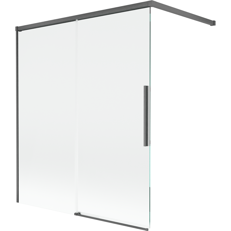 Mexen Rox parawan nawannowy 2-skrzydłowy rozsuwany 140 x 150 cm, transparent, gun gray szczotkowany - 8C9-140-003-66-00
