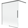 Mexen Rox paroi de douche coulissante à 2 volets 140 x 150 cm, transparent, gris canon brossé - 8C9-140-003-66-00