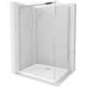 Mexen Omega schuifbare douchecabine 100 x 90 cm, transparant, chroom + platte douchebak - 825-100-090-01-00-4010