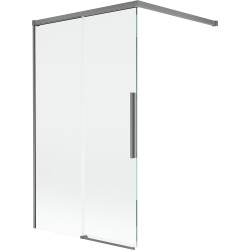 Mexen Rox parawan nawannowy 2-skrzydłowy rozsuwany 100 x 150 cm, transparent, gun metal - 8C9-100-003-95-00