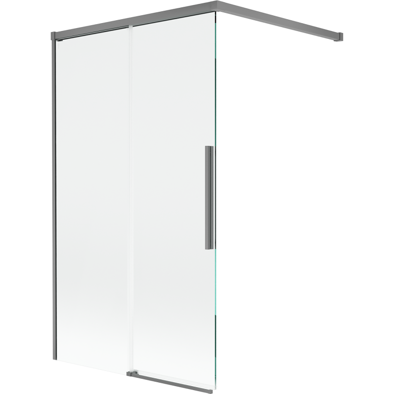 Mexen Rox mampara de ducha corredera de 2 paneles 100 x 150 cm, transparente, metal gun - 8C9-100-003-95-00