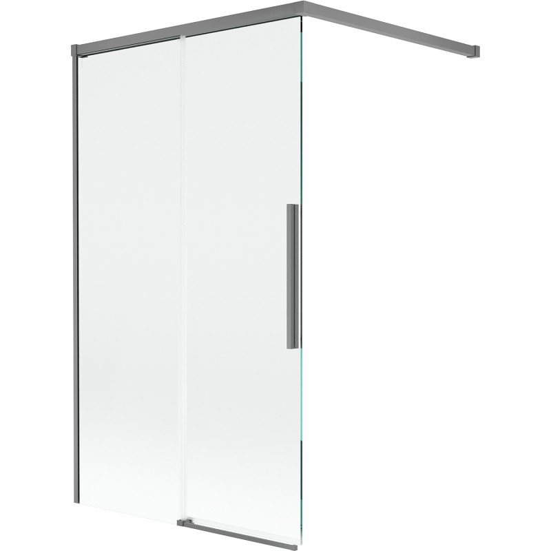 Mexen Rox vannitoasirm 2-osaline lükanduks 100 x 150 cm, läbipaistev, relvmetalli värvi - 8C9-100-003-95-00