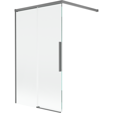 Mexen Rox paravent de baignoire coulissant à 2 volets 100 x 150 cm, transparent, métal gun - 8C9-100-003-95-00