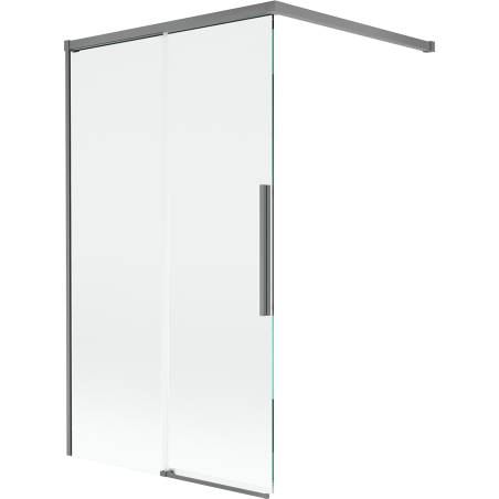 Mexen Rox vannitoasirm 2-osaline lükanduks 100 x 150 cm, läbipaistev, relvmetalli värvi - 8C9-100-003-95-00