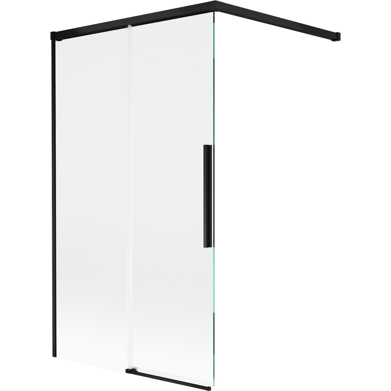 Mexen Rox Badewannenabtrennung 2-flügelig verschiebbar 100 x 150 cm, transparent, schwarz - 8C9-100-003-70-00