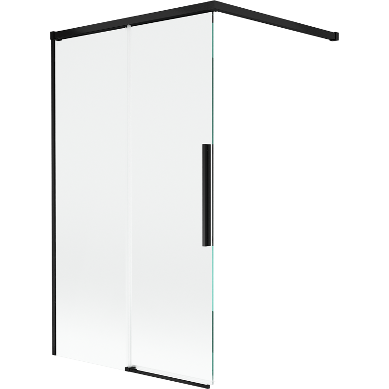 Mexen Rox parawan nawannowy 2-skrzydłowy rozsuwany 100 x 150 cm, transparent, czarny - 8C9-100-003-70-00
