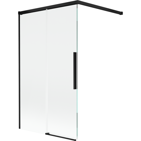 Mexen Rox Badewannenabtrennung 2-flügelig verschiebbar 100 x 150 cm, transparent, schwarz - 8C9-100-003-70-00