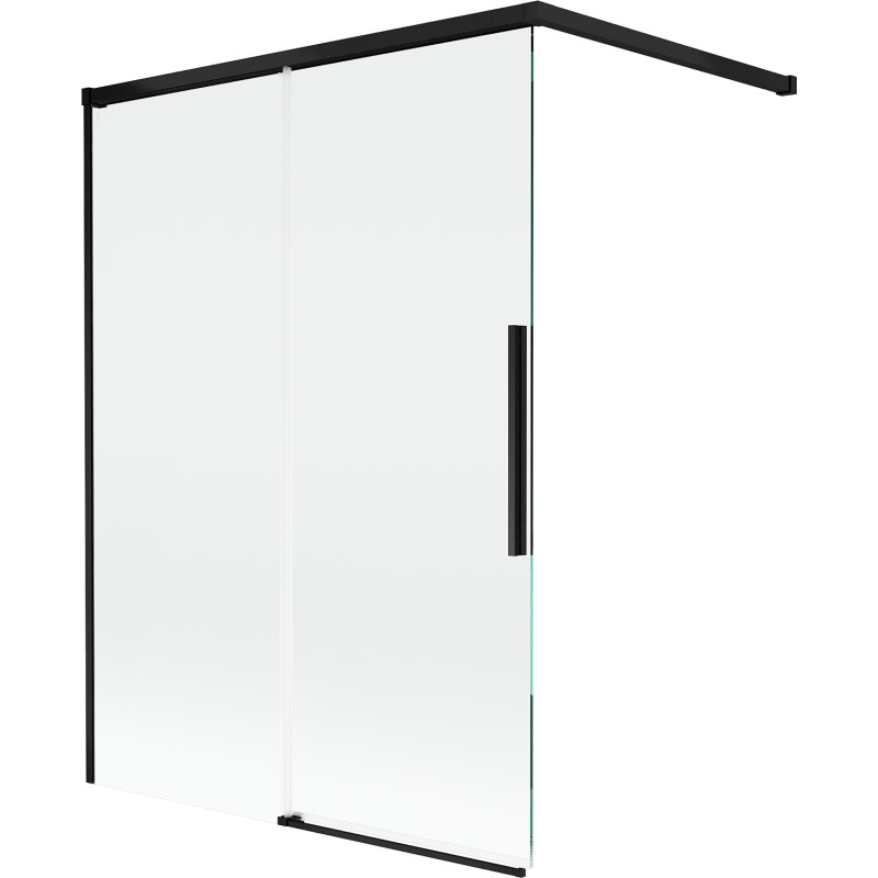 Mexen Rox parawan nawannowy 2-skrzydłowy rozsuwany 120 x 150 cm, transparent, czarny - 8C9-120-003-70-00